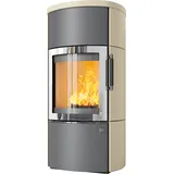 Kaminofen Hark 44-5.2 GT ECOplus RUA 5 kW - Ofenkacheln: quarz-weiß - Korpus: titan/verchromt