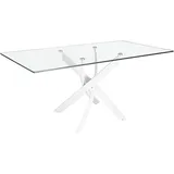 ac angel cerda Esstisch 140 x 75 x 95 cm transparent/weiß