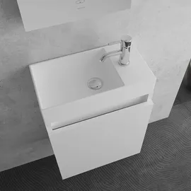 Alpenberger Gäste WC Badmöbel Set | Waschbecken mit Unterschrank Waschtisch Badschrank | Waschbeckenunterschrank Waschplätze, Badezimmerschrank Schmal