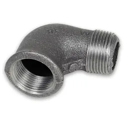 Temperguss Gewindefitting schwarz Winkel 90° (IG - AG) (Ausführung: 3/4''IG/AG)