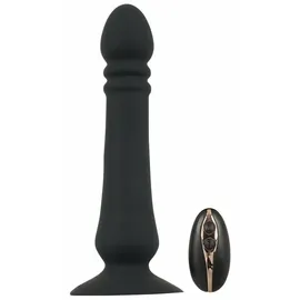 Black Velvets Stoßvibrator „Anal Thruster“ mit Saugfuß, schwarz