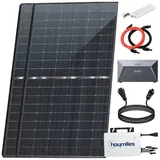 EPP.Solar Solaranlage 2000W Balkonkraftwerk mit Speicher 2000W/1600W/1800W Komplettset, 2000,00 W, Monokristalline inkl Hoymiles HMS-1600-4T drosselbar WLAN Wechselrichter von 1600W auf 800W/600W mit Anker SOLIX Solarbank E1600 Solarspeicher, (Balkonkraftwerk Bifizial Komplettset) schwarz|silberfarben