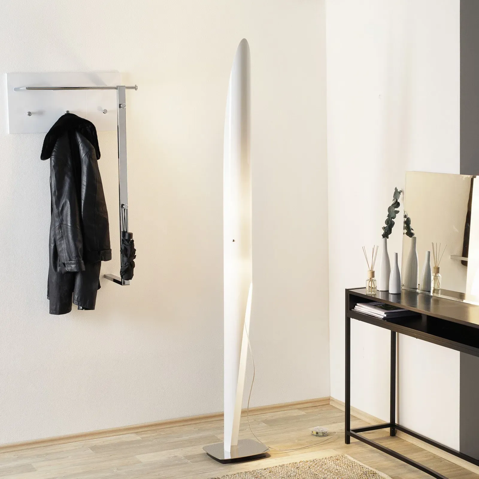 Stehleuchte kdln, SHAKTI, dimmbar, Weiß, für Wohnzimmer, Kunststoff, Design - 200