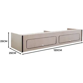 MonsterShop Hängeschrank Wohnwagen 120 x 25 x 25 cm Schwarz