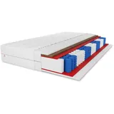marpur 7 ZONEN Taschenfederkernmatratze Salsa Kokos 180X200 cm, Doppelseitige-Kokosmatratze Härtegrad H3, Höhe ca. 19 cm, Farbe: Weiß, inkl. Bezug