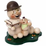 Kuhnert Räucherfigur Wurm Opa Rudi mit Enkel - Räuchermann aus Holz