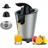 Cecotec Elektrische Zitruspresse für Orangen EssentialVita PowerFresh 1000 Inox. 1000W, Rostfreier Filter, Abnehmbare Kegel, Druckhebel, Tropfstopp-System, Leicht zu Reinigen, Elegantes Design