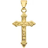 Kreuzanhänger JOBO "Anhänger Kreuz Goldkreuz mit Ornament 17 mm", gold (gelbgold 333), Schmuckanhänger, Damen, Gelbgold 333, 8 Karat 333 Gold