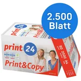 print24 Druckerpapier Kopierpapier 2500 Blatt 5 x 500 A4 80g Premium Hochweiß CIE Testsieger PEFC Umweltzertifikat