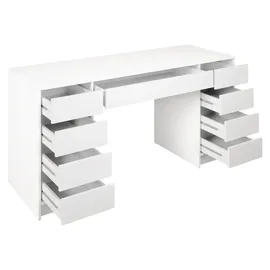 Mirjan24 Schreibtisch Ada Bis, Schlafzimmer Kosmetiktisch mit neun Schubladen (Farbe: Nuss Okapi)
