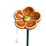 Keramik BlumenGarten Bienentränke, Keramik Blüten Bienentränke Balkon, Gartenstecker Blumen Vogeltränke, 27 cm Blumen Insektentränke, Vogelbad Futterstation, Blumentopf Zubehör Gartendekoration