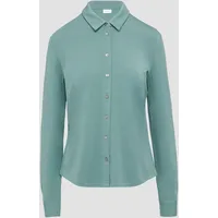 S.Oliver - Jersey-Bluse mit Hemdkragen und Knopfleiste, Damen, Blau, 40
