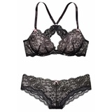 LASCANA Set: Push-up-BH Damen schwarz-rosa Gr.75A