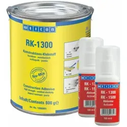 WEICON RK-1300, Acrylat-Strukturklebstoff, pastöser No-Mix Klebstoff, 1 kg, beige, opak