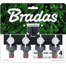 Bradas 4 Wege-Verteiler Wasserverteiler gelb