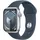 Apple Watch Series 9 GPS 41 mm Aluminiumgehäuse silber, Sportarmband sturmblau S/M