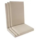 Beautissu 3er Set Hochlehner Auflage wasserdicht 100x50x5,5cm Beige - Beige