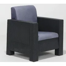 JV Möbel Grauer Moderner Gartenstuhl 73 x 75 x 85 cm grau
