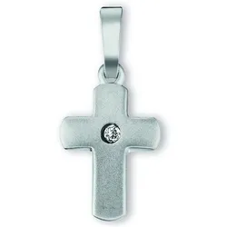 Ketten-Anhänger ONE ELEMENT "Zirkonia Kreuz Anhänger aus 925 Silber", silber, Schmuckanhänger, Damen, Silber 925 (Sterlingsilber), für Damen – elegant, modern & vielseitig kombinierbar