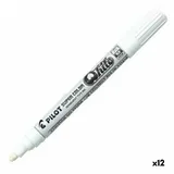 Pilot Pen Pilot Supercolour Permanent-Marker, Rundspitze, 4,5 mm Spitze, Weiß, 12 Stück