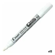 Pilot Pen Pilot Supercolour Permanent-Marker, Rundspitze, 4,5 mm Spitze, Weiß, 12 Stück
