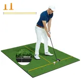 lifezeal Golf Abschlagmatte inklusive Gummi Tee, Zusammenrollbar, 6 Abschlagpositionen & 2 Ausrichtungsstäbe, für Garten/Garage (152 x x 3,2 cm)