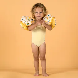Badeanzug Baby Volants - Print, gelb, Gr. 74 - 6-9 Monate