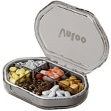 Koomuao Tablettenbox 7 Tage, Pillendose 7/6/4 Fäche,Klein Tragbar Pillenbox Klein Tablettendose,Medikamentenbox für Reise und Tägliches Gebrauch (Grau-6 Fäche)