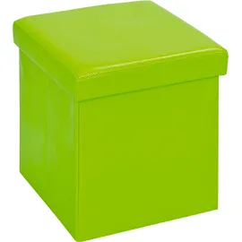 Interlink Sitzhocker Faltbox Kunstleder 38 x 38 x 38 cm Grün