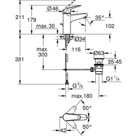 Grohe Swift Badarmatur Chrom