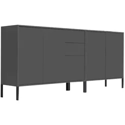 BMG Möbel Kommode / Sideboard Mailand Set 10 Anthrazit mit Anti-Fingerprint-Beschichtung