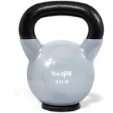 Yes4All T1XL Kettlebell aus Gusseisen mit Vinylbeschichtung und Gummifuß, 15.8 kg