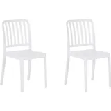 Beliani Sersale Gartenstuhl 42 x 42 x 82 cm weiß 2 St.