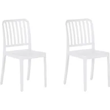 Beliani Sersale Gartenstuhl 42 x 42 x 82 cm weiß 2 St.