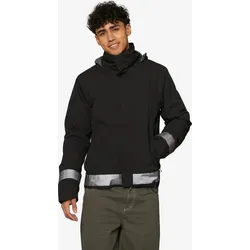 Fahrrad-Regenjacke City 540 Herren warm sichtbar bei Nacht schwarz rauchschwarz|Cappuccino-Beige L