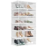 SONGMICS Schuhbox Schuhbox (12 St), Schuhbox 6/12/18er Set, Schuh-Organizer, faltbar,1-Min-Montage