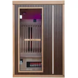 Dewello Infrarotkabine Sauna Melville 130cm x 105cm 2 Personen Vollspektrum & Karbonstrahler Hemlock Walnuss