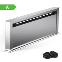 Royal Flush Eco 90 Dunstabzugshaube 90 cm 604 m3/h EEK A++ inkl. Aktivkohlefiltern Edelstahl stainless_steel
