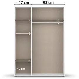 Rauch Wäscheschrank VOYAGER 140 x 194 x 53 cm Grau/Weiß