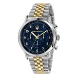 Maserati Uhr EPOCA SILVER GOLD BLAU R8873618030 Maserati Herren