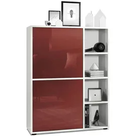 Vladon Highboard 79 x 105,5 x 35,5 cm Bordeaux / Weiß