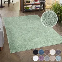 Carpet City Shaggy", grün, B:80cm H:30mm L:150cm, Polypropylen, Teppiche,