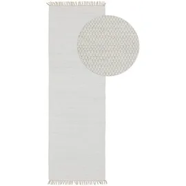 benuta Pop Kurzflor Teppich aus recyceltem Material Tom Weiß 80x250 cm - Moderner Teppich für Wohnzimmer