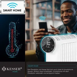 Kesser KESSER® Ölradiator 2500W Elektrische Heizung Heizkörper Elektroheizung energiesparend mit Display WiFi App & Fernbedienung Touchscreen - Mobil Öl Radiator 24h Timer, Thermostat & Überhitzungsschutz
