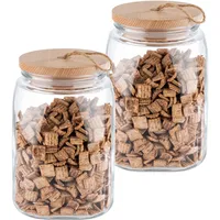 APS Vorratsglas APS "Woody", transparent, B:14cm H:21,5cm L:14cm Ø:14cm,