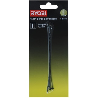 RYOBI Ersatzsägeblätter für Dekupiersäge SSB15TPI (5er-Set, 133 mm Länge, 15 Zahn pro Zoll, für kompatibel mit RYOBI RSW1240G)