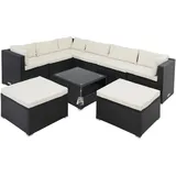 CASARIA Melbourne Loungeset 8-tlg. schwarz/creme