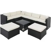 CASARIA Gartenmöbel Set 26-tlg. Schwarz/Creme