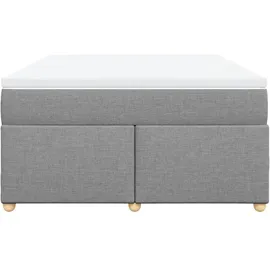 vidaXL Boxspringbett mit Matratze Hellgrau 140x200 cm Stoff