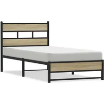 vidaXL Metallbett ohne Matratze Sonoma-Eiche 140x190 cm